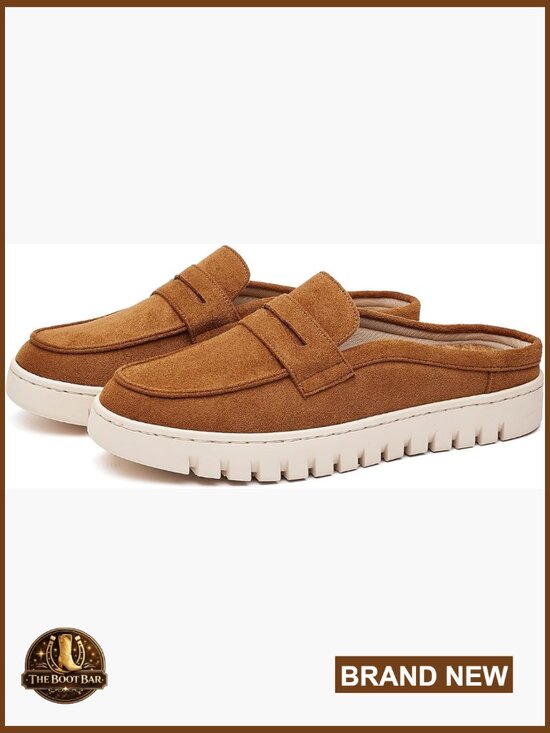 Shoes - Comfortable Slip On Loafers Mules Business Casual Shoes Cushioned Insole Non